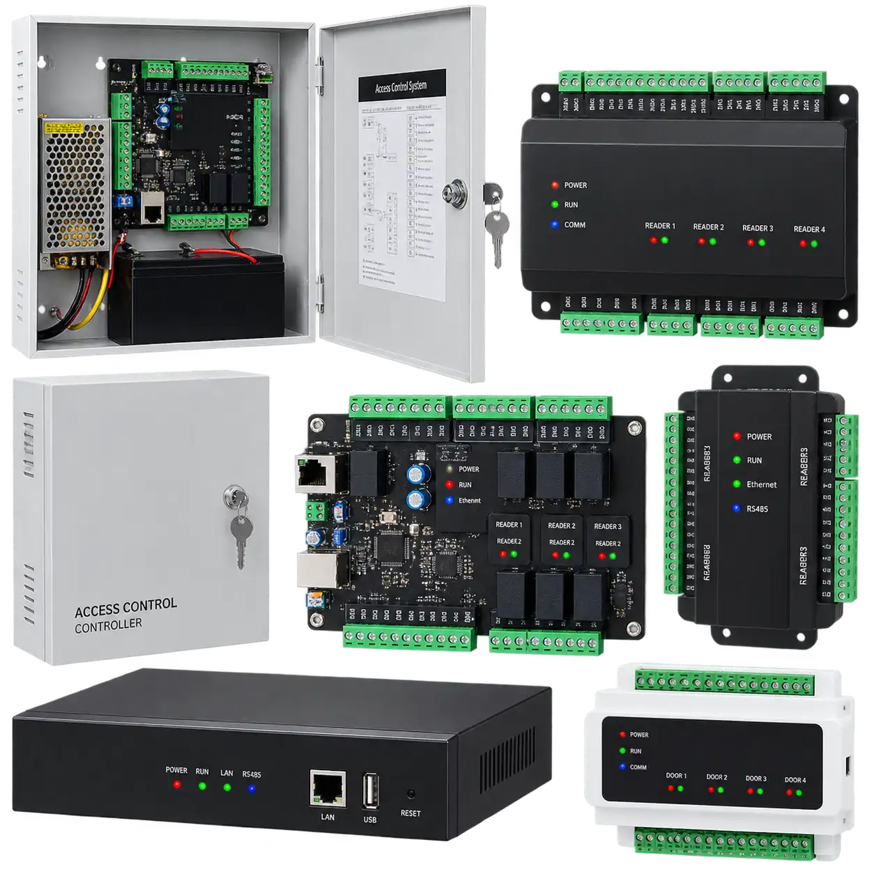 Access control panel and door entry controller